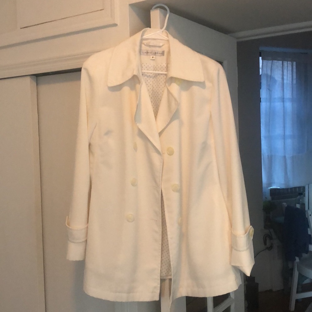 Larry Levine white trench coat